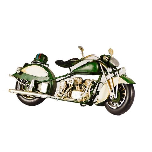 Retro Metal Green Motorcycle 28cm