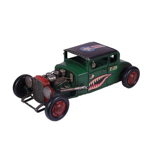 Retro Metal Green Muscle Car 31cm