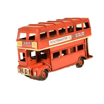 Bus londonien rétro en métal miniature 11 cm