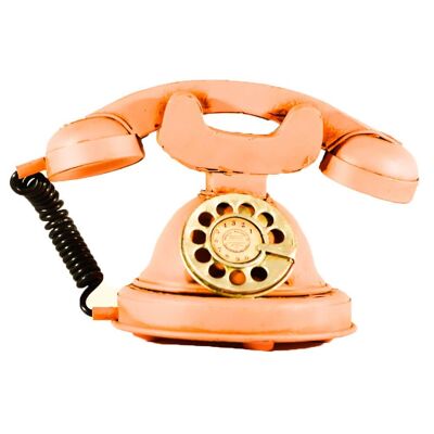Teléfono retro de metal rosa pálido