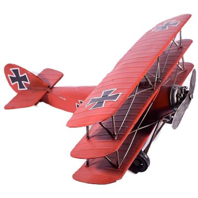 Avión Retro Metal Rojo 35cm - mod2
