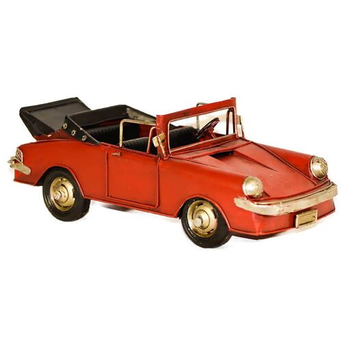 Retro Metal Red Cabrio Car 26cm