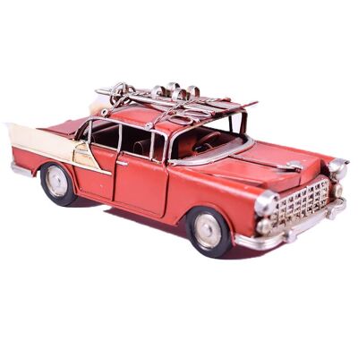 Coche Retro Metal Rojo 17cm