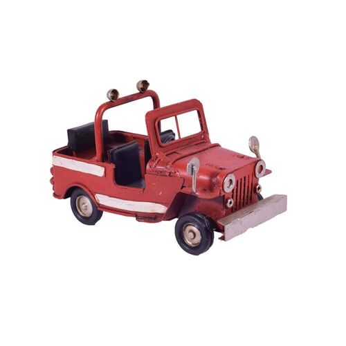 Retro Metal Red Jeep 11cm