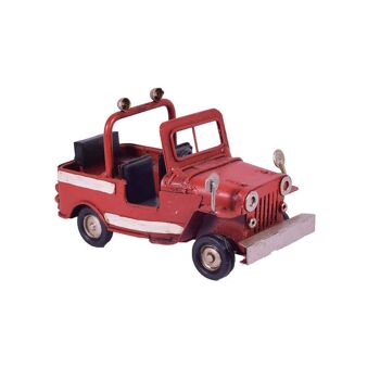 Jeep Rétro Métal Rouge 11cm