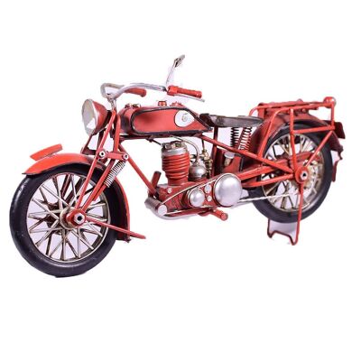 Motocicletta retrò in metallo rosso 28 cm