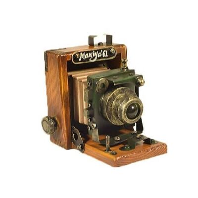 Miniatura della fotocamera con flash in metallo retrò da 11,5 cm