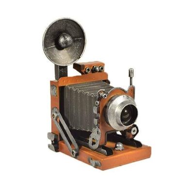 Fotocamera flash con replica in metallo retrò in miniatura da 13 cm