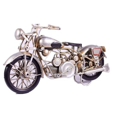 Retro Metal Silver Motorcycle 28cm