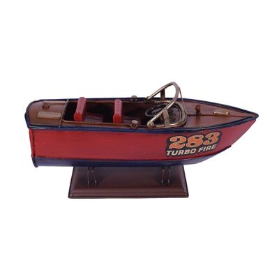 Retro Metal Speedboat 24cm