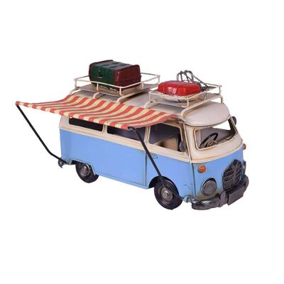 Retro Metal Van Bus with Tent 28cm