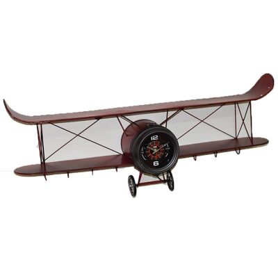 Retro Metal Wall Clock with Airplane 95cm