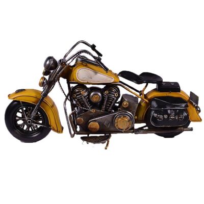 Retro Metall Gelb Motorrad 36cm