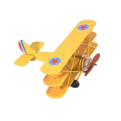 Retro Metal Yellow Plane Tri-plane 16cm