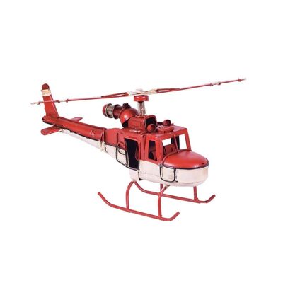 Hélicoptère Rétro Rouge 18cm