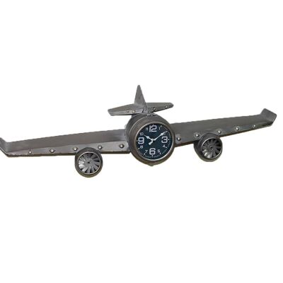 Reloj de Pared Retro Avión Plata 102cm