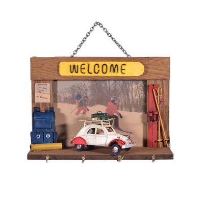 Retro Wall Key Hanger Welcome 25cm