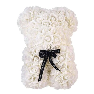 Rosenbär mit Geschenkbox - Künstliche Rosen Teddy 25cm - mod4