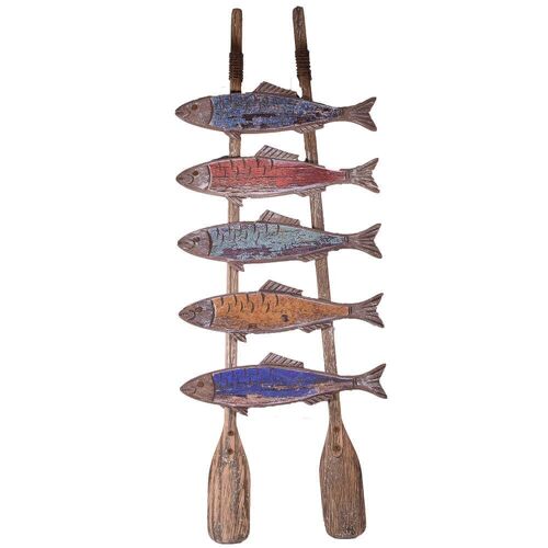 Rustic Fish on Paddles Decoration