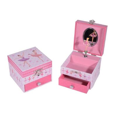 Square Musical Jewelry Box Ballerina 10.5cm