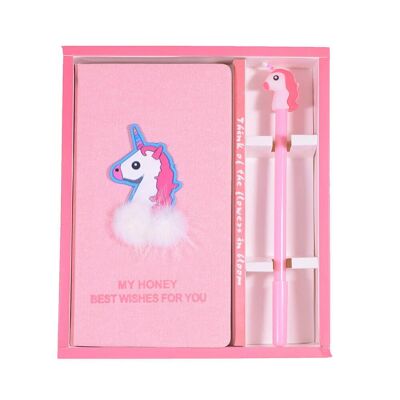 Set regalo per ragazza con quaderno rosa unicorno - mod2