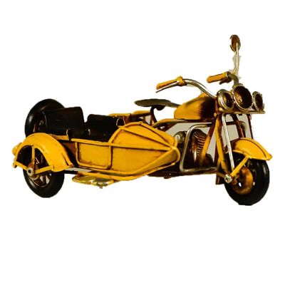 Vintage Metal Yellow Sidecar Bike 11cm
