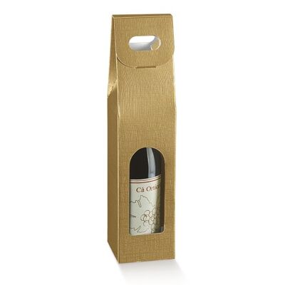 Wine Display Packaging Gift Bag for 1 Bottle - GOLD