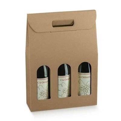Bolsa de embalaje de exhibición de vino para 3 botellas - mod2