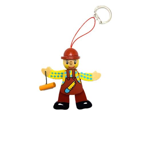 Woodcutter Wooden Keychain