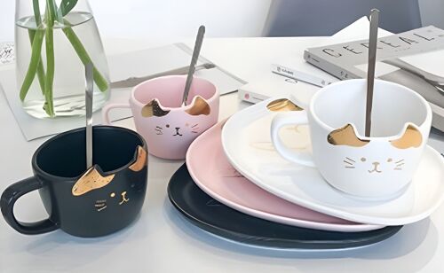 Cute ceramic Coffee Mug with plate in Gift Box