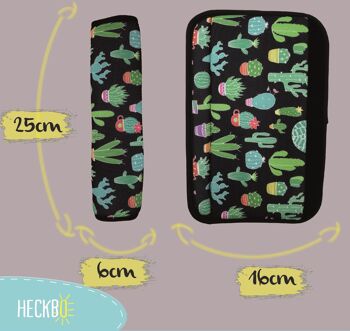 2x protecteurs de ceinture de sécurité HECKBO cactus pour adultes, protection de ceinture de sécurité, épaulettes, coussins d'épaule, sièges auto, coussinets de ceinture - protège contre les coupures dans la ceinture 6