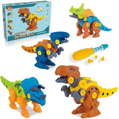 Paquete de 4 juguetes de ensamblaje de dinosaurios