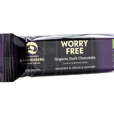 Worry-free 79 % Organic, fairtrade  dark chocolate bar 23gx25  FI-EKO-201