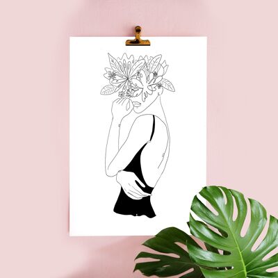 06 - Abstract Line Drawing Art Print, Female Minimalistic Contempoary art, A4