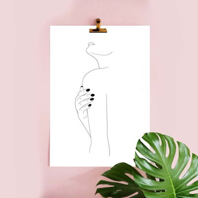 35 - Abstract Line Drawing Art Print, Female Minimalistic Contempoary art, A4