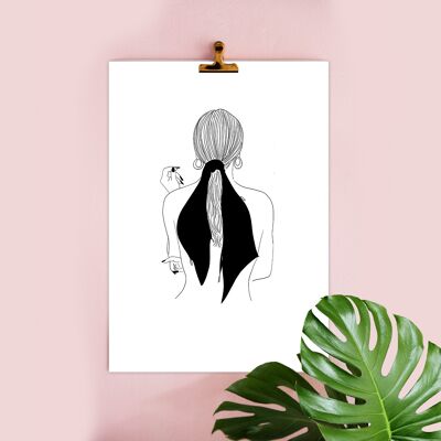 03 - Abstract Line Drawing Art Print, Female Minimalistic Contempoary art, A3