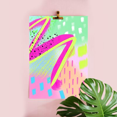 13 - Abstract Art Neon Print, Abstract Painting, Contempoary art, A4