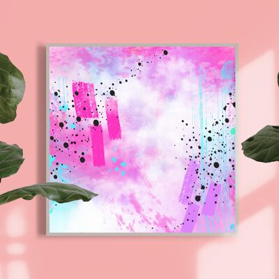 27 - Abstract Art Neon Print, Abstract Painting, Contempoary Art, Square Print 30