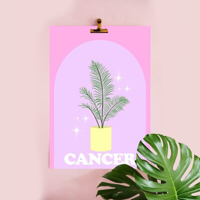 43- Botanical Plant Illustration, Art Print, Pastel colours, Cancer, Horoscope, starsigns, Contempoary Word art, A4 A3 A2 A1