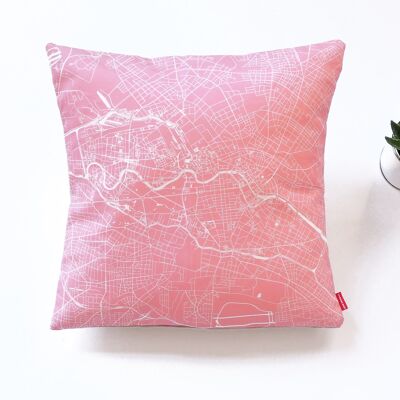 Mappa della città del cuscino delle città. 40x40 cm | 15 colori | +100 città