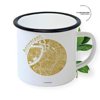 Mug émaillé Plan de la ville. Plan de la ville en 5 couleurs | +100 villes 2