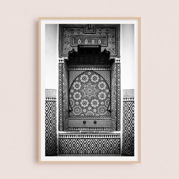 Affiche / Photographie - Fontaine Noir et Blanc | Marrakech Maroc 30x40cm 1