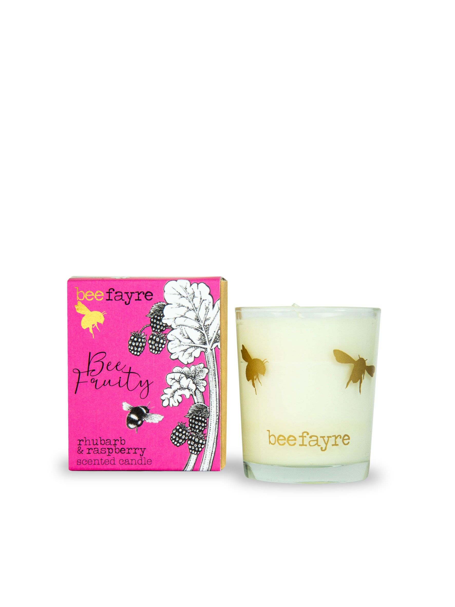 Bee Fruity Rhubarb & Raspberry Small Scented Candle-Tester