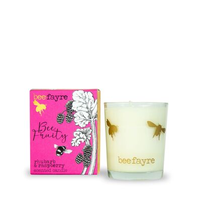 Bee Fruity Rhubarb & Raspberry Small Scented Candle-Tester