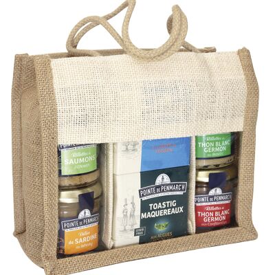 Jute bag box of 6 spreadables