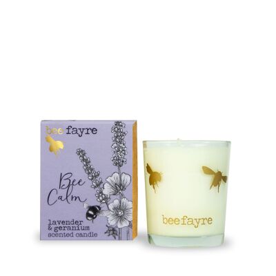 Bee Calm Lavender & Geranium Small Scented Candle -Tester