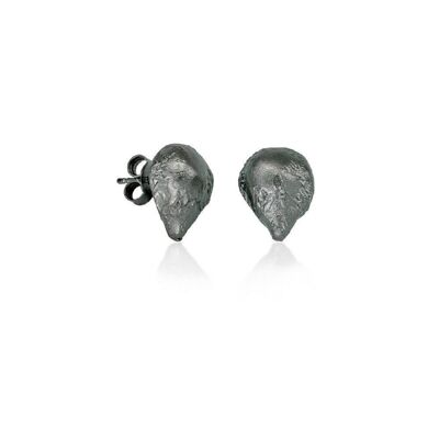 Magma-Ohrringe aus Silber und schwarzem Rhodium