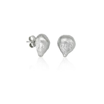 Silver magma earrings