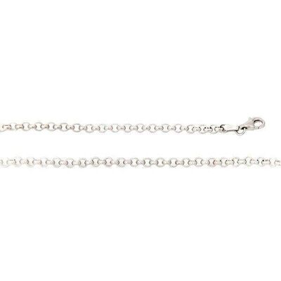 ROLO TYPE SILVER AND RUTHENIUM CHAIN 2MM 40 CM
