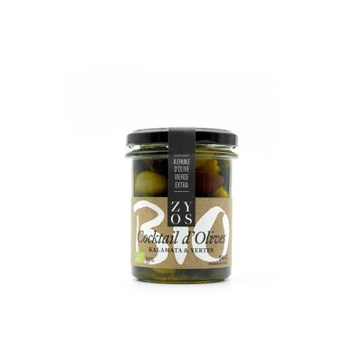 Organic green olives in olive oil 190g